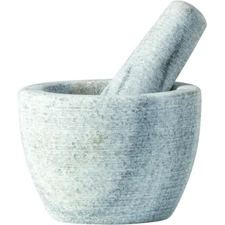 Jade Temple Marmor Mörser mit Stössel D: 9,5 cm H: 7 cm grau