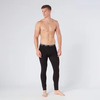 Lange Unterhose REEBOK "JOHNY", Herren, Gr. XL (7), schwarz, Obermaterial: 95% Baumwolle, 5% Elasthan, unifarben, eng, Unterhosen Lange Unterhose, basic, lang, atmungsaktiv, mit Logo, breiter Bund, Baumwollmix