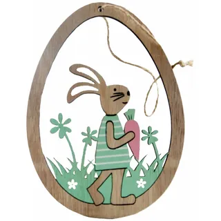 Oster Deko Holz Fensterbild 1 x Hase mit Möhre Höhe: 15cm Dekoration Fensterdeko