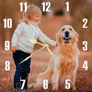 S&H&OU Benutzerdefinierte Wanduhr, Fotowanduhren für Wohnzimmerdekoration mit Foto, leise Wanduhr für Kinder, Personalisierte Fotowanduhr zum Aufhängen von Geburtstagsfotos(30cm)