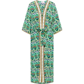 IZIA Damen Kimono 29326432, Grün Mehrfarbig, S