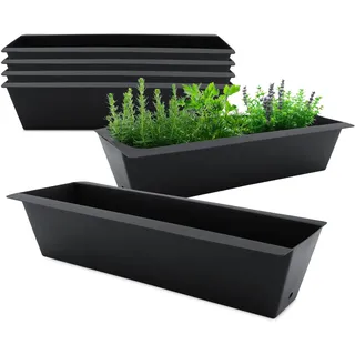 Spetebo Pflanzkasten Einsatz für Europalette - 6 Stück/Kunststoff in anthrazit - Blumenkasten Balkonkasten Pflanzenkasten