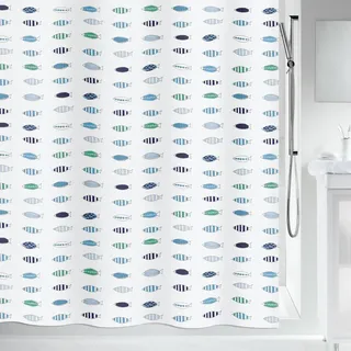 Spirella Duschvorhang Santorini 180 x 200 cm Fische blau