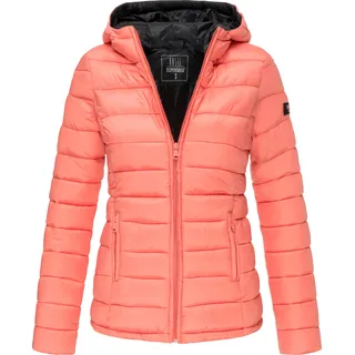 Marikoo Lucy Damen Leichte Steppjacke mit Kapuze Übergangsjacke Outdoor Coral Gr. 34 - XS - Hellorange