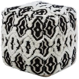 Beliani Pouf Orai 45/45/45 cm , Schwarz , Textil , Quadratisch , 45x45x45 cm , Wohnzimmer, Sessel, Hocker & Hockerbänke, Poufs