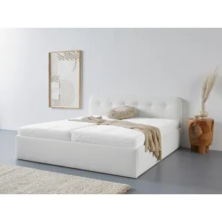 Westfalia Schlafkomfort Polsterbett "Rostock", weiß, L:210cm, Bezug 100% Polyurethan, Polsterung: Polsterwatte, Material Gestell: gepolsterter Holzwerkstoff, WESTFALIA SCHLAFKOMFORT, Betten, Polsterbett, auch mit Stauraum und Kopfteilverstellung erhältlich