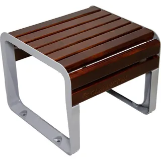 Holz-Aluminium Sitzbank für Innen- und Außenbereich, 50x50x42 cm, im Boden verankerbar