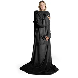 Blumtal Kuscheldecke mit Ärmeln & Fußsack – 170/200 cm, Anthrazit , Textil , Rechteckig , 170x200 cm , Oeko-Tex® Standard 100 , Heimtextilien, Wohntextilien, Decken, Kuscheldecken