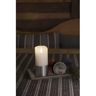 KONSTSMIDE LED-Kerze LED Echtwachskerze, weiß, mit silberfarbener Banderole, bunt