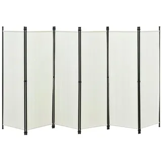 [en.casa] Raumteiler Huesca 6-teilig 300x171cm Paravent Trennwand 6-TLG. Sichtschutz Stellwand Spanische Wand Weiß