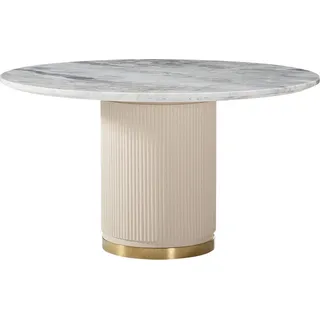 Esstisch Marmor rundtisch Esstische Tisch designer möbel runde Tische stein neu - Hellgrau