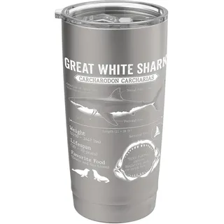 Great White Shark - Fun Spruch Strand Schwimmen Ozean Hai Doppelwandiger Edelstahl-Thermobecher
