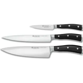 Wüsthof Classic Ikon Messerset 3-tlg. Schwarz/Silber