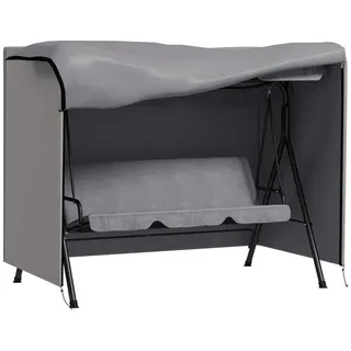 Outsunny Abdeckung Hollywoodschaukel, Grau , Kunststoff , 124x164x205 cm , Gartenzubehör, Abdeckung für Gartenmöbel