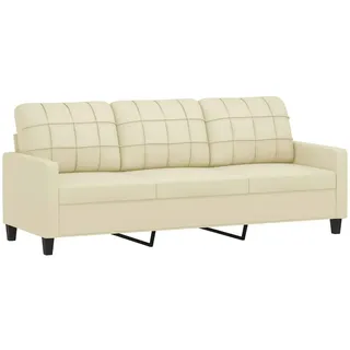 vidaXL 3-Sitzer-Sofa Creme 180 cm Kunstleder