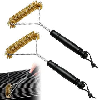 2 Stück Grillbürste Messing, Grill reinigungsbürste, Messingbürste Grill