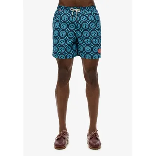 Superdry Tile Print 16 ́ ́ Badeshorts - Talavera Tile Blue - S