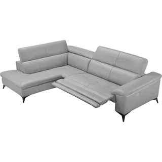 Egoitaliano Eckcouch Leder 3-Sitzer Grau