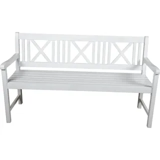 Garden Pleasure Gartenbank MALMÖ 3-Sitzer B 154 x T 59 x H 89 cm - Farbe: Weiß - Weiß
