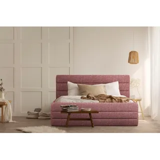 OTTO products Polsterbett »Merrit« Quernaht im Kopf- und Fußteil, in 5 Breiten, auch in 220 cm Länge, rot