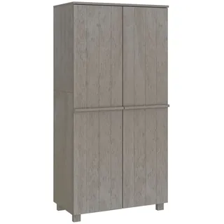 vidaXL Kleiderschrank HAMAR Hellgrau 89x50x180 cm Massivholz Kiefer - Grau