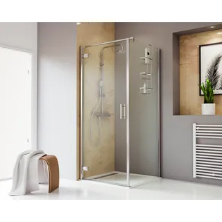 Schulte Toura Duschtür links 100 x 200 cm silber transparent ESG