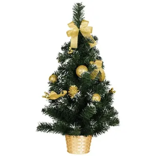 Guirca Weihnachtsbaum, schneebedeckt, mit goldfarbener Dekoration und Topf, 60 cm