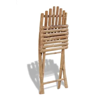 vidaXL Gartenstühle 2 Stk. Klappbar Bambus - Braun