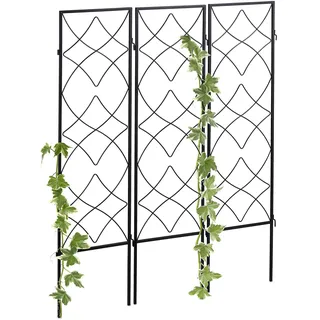 Relaxdays Rankgitter 122 x 31 cm Schwarz