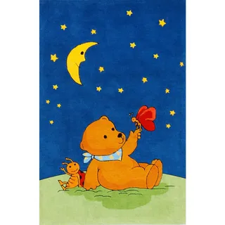 Kinderteppich , Blau, Grün , Textil , Tier , rechteckig , 110x170 cm , Textiles Vertrauen - Oeko-Tex® , für Fußbodenheizung geeignet , Teppiche und Böden, Teppiche, Kinderteppiche