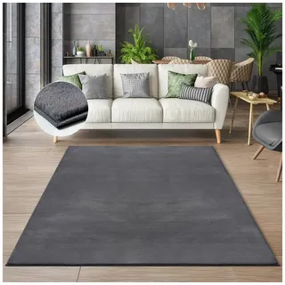 The CarPET Cosy – Kuscheliger Fellteppich, Weich & Elegant, Waschbar und Für Fußbodenheizung Geeignet, Öko-Tex Zertifiziert, Hochwertiger Kunstfell Teppich, Anthrazit, 200 x 280 cm