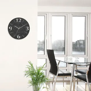 ARTland Wanduhr ARTLAND &#34;Granit-Gestein-Anthrazit&#34;, schwarz, B:30cm H:30cm T:1,8cm, Wanduhren, Wanduhr, wahlweise mit Quarz- oder Funkuhrwerk, lautlos ohne Tickgeräusche