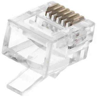 goobay RJ12 Westernstecker für Rundkabel, 6 polig - zum Crimpen an Telefonrundkabel, ungeschirmt