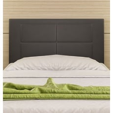 HOGAR24 ES Kopfteil für Bett mit Polsterung, 105 x 55 x 3,0 cm, geeignet für Betten mit 80 cm, 90 cm und 105 cm. Farbe: Schwarz