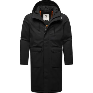 Ragwear Wintermantel »Wintermantel Mr Them Long«, Lange Herren Winterjacke mit Kapuze, schwarz