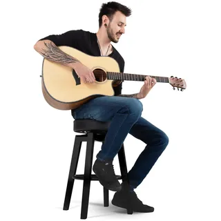 Classic Cantabile Pub-Hocker Gitarrenhocker Schwarz matt