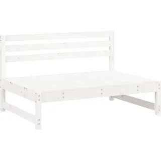 vidaXL Garten-Mittelsofa Weiß 120x80 cm Massivholz Kiefer - Weiß