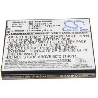 Li-Ion Akku passend für Ascom 490926A, RB-490926-LW - 3,7 V 1750 mAh 53,5x51,4x6,8 mm