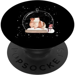 Weihnachts-Meerschweinchen-Schneekugel-Pyjama PopSockets mit austauschbarem PopGrip