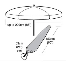 Funda impermeable ideal para sombrillas de 153x53cm.