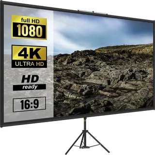 Vevor 16:9 Beamer Leinwand Stativ 4K HD Rolloleinwand Präsentationswand Projektionsfläche 178x100cm Projektor Bildschirm Standfuß 200-250cm höhenverstellbar ideal für Heimkino Tagungsraum Hochzeiten