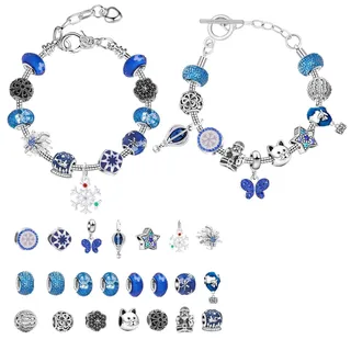 JIDAYOEU Adventskalender 2026 Frauen Schmuck, 24 Füllung Adventskalender Schmuck Basteln Mädchen Charm Armband Kit Weihnachten Geschenke, Weihnachtskalender Geschenk für Mädchen Kinder Teenager