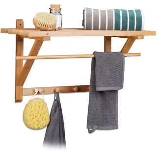Relaxdays Wandgarderobe Relaxdays 60 x 35 x 30 cm Bambus