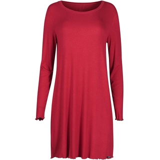 SKINY Damen Sleepshirt Langarm Every Night Special 080890 Nachthemd, red, Einheitsgröße