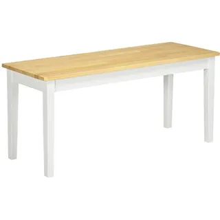 Homcom Sitzbank Holzbank Weiß 102 x 36 x 45 cm
