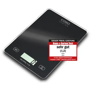 CASO Design CASO Küchenwaage-Slim, Testsieger Haus & Garten Test, Sensor-Touch Bedienung, Tara-Funktion, Präziser Gewichtssensor bis 5 kg, Exakte 1g-Einteilung