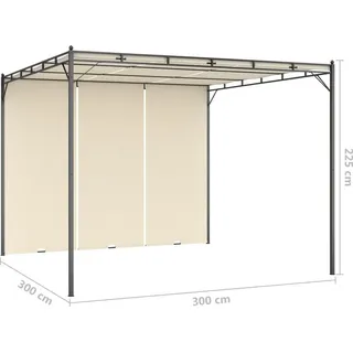 vidaXL Gartenpavillon 4 x 3 m inkl. 4 Seitenteile Creme/Beige