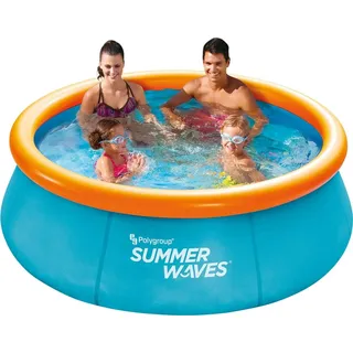 Summer Waves Pool, Aufblasbarer Abnehmbarer Pool, Familienpool, Gartenpool, 3D-Rundpool, Inklusive 2 Schwimmbrille, 2,44 M x 76 cm