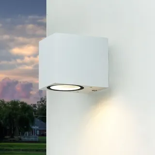 Außenleuchte Wand IP44 Weiß GU10 Aluminium Modern Wandlampe Außen Hof Haus