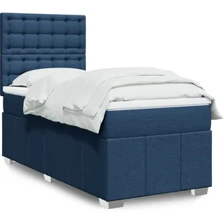 Boxspringbett mit Matratze Blau 90x200 cm Stoff 3293871 - Blau